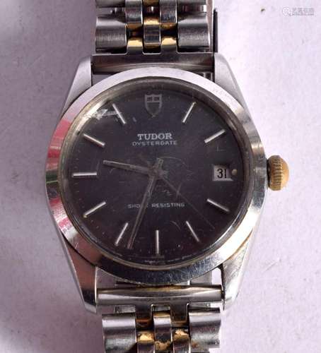 TUDOR OYSTER DATE STEEL WRISTWATCH Dial 3.7cm incl crown