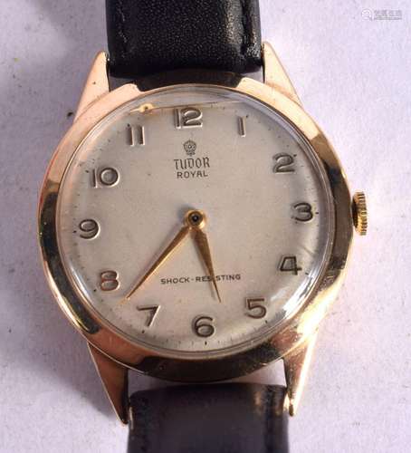 TUDOR ROYAL 9CT GOLD PRESENTATION WATCH. Dial 3.4cm incl cro...