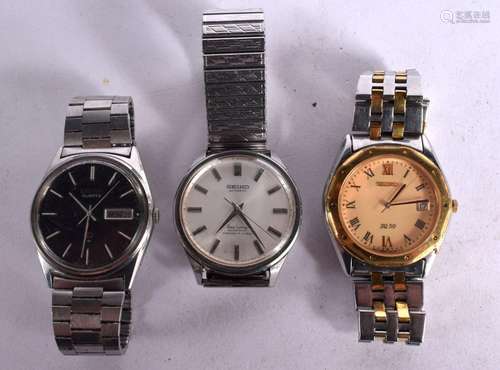 THREE SEIKO WATCHES. Largest Dial 3.7cm incl crown (3)