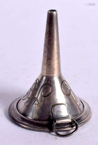 A CONTINENTAL SILVER MINIATURE FUNNEL. Stamped Sterling, 4.3...