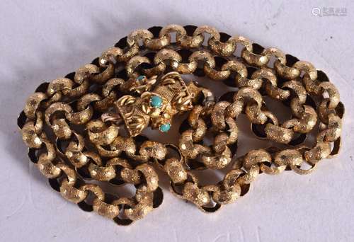 A VICTORIAN 15CT GOLD LINK NECKLACE. 28cm long, weight 16.6g