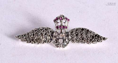 A CONTINENTAL SILVER RAF SWEETHEART BROOCH. Stamped Sterling...