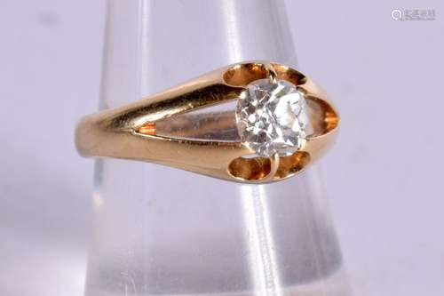 AN 18CT SOLITAIRE DIAMOND RING. Size O, 0.5ct, hallmarked Lo...