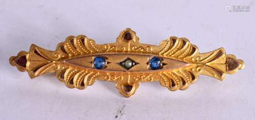 A VICTORIAN 9CT GOLD BROOCH. 4cm long, weight 1.9g