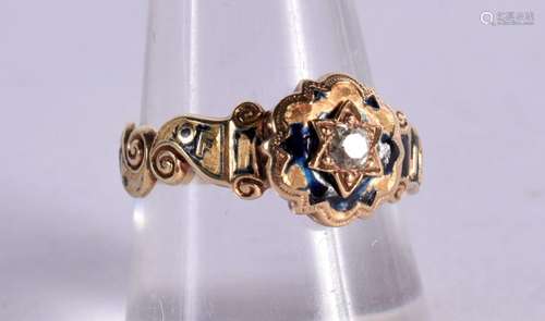 A VICTORIAN 18CT GOLD MOURNING RING BY ASTON AND SONS OF BIR...