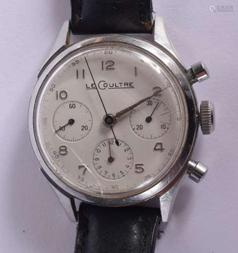 A LECOULTRE CHRONOGRAPH. Dial 3.8cm incl crown