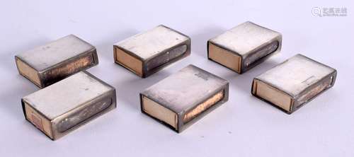 SET OF 6 ANTIQUE WEBSTER STERLING MATCHBOX HOLDERS. Stamped ...