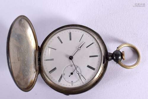 A SILVER POCKET WATCH. Stamped Coin Silver, 5.3cm diameter, ...