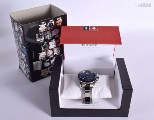 A BOXED MEN’S TISSOT TACHYMETER BLUE FACE QUARTZ MOVEMENT WR...