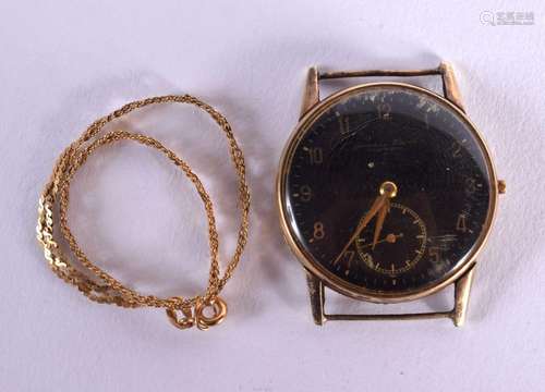 A VINTAGE 14CT GOLD INTERNATIONAL WATCH COMPANY BLACK DIAL W...