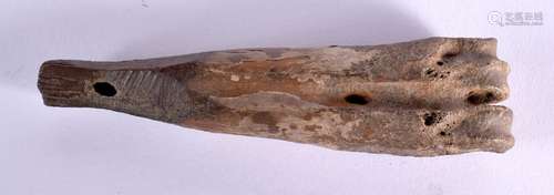 A CHARMING PREHISTORIC FOSSILISED BONE CARVING of almost wha...