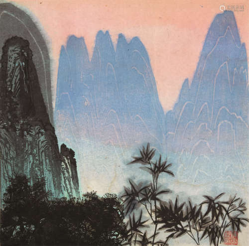 1924～ 陈更新 版画《桂林山水》 纸本