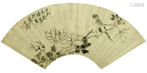 1821～1850 朱龄 国画扇面 镜芯 纸本