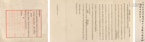 1850～1918 瞿鸿禨 致谭都督电文 纸本
