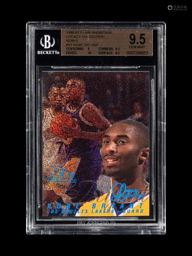 A 1996-97 Flair Showcase Legacy Collection Row 0 Kobe Bryant...