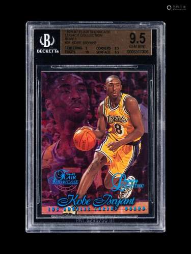 A 1996-97 Flair Showcase Legacy Collection Row 1 Kobe Bryant...