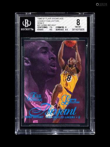 A 1996-97 Flair Showcase Legacy Collection Row 2 Kobe Bryant...