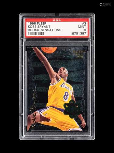 A 1996-97 Fleer Rookie Sensations Kobe Bryant Rookie Basketb...