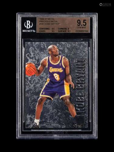 A 1996-97 Fleer Metal Precious Metal Kobe Bryant Rookie Bask...