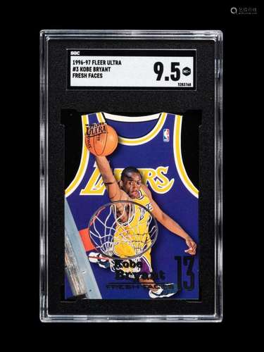 A 1996-97 Fleer Ultra Fresh Faces Kobe Bryant Rookie Basketb...