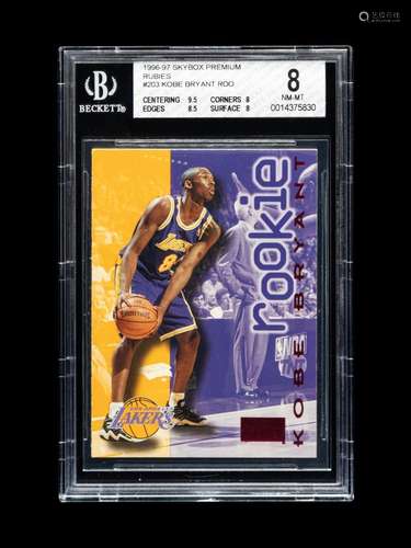 A 1996-97 Skybox Premium Rubies Kobe Bryant Rookie Basketbal...