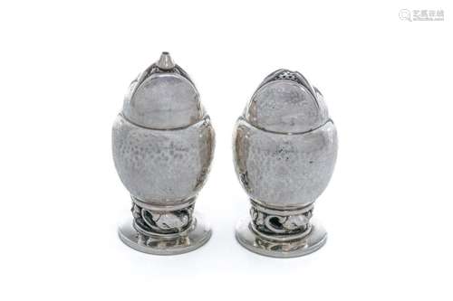 GEORG JENSEN BLOSSOM SALT & PEPPER SHAKERS, no. 2A