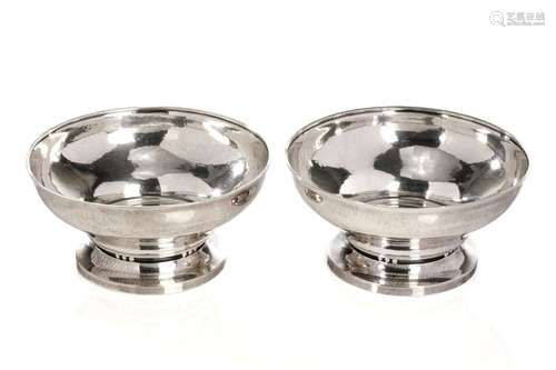 PAIR OF GEORG JENSEN SILVER PUNCH BOWLS, no. 414C