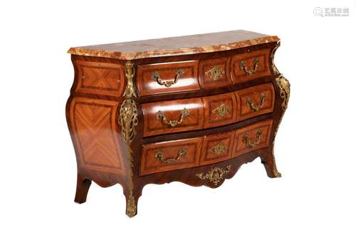 FRENCH MARBLE TOP BOMBE COMMODE