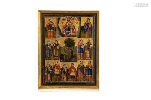 EARLY 19th C GREEK ORTHODOX WOODEN ICON