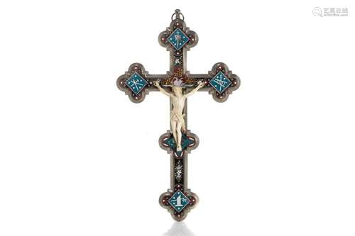 LARGE ITALIAN MICROMOSAIC CROSS