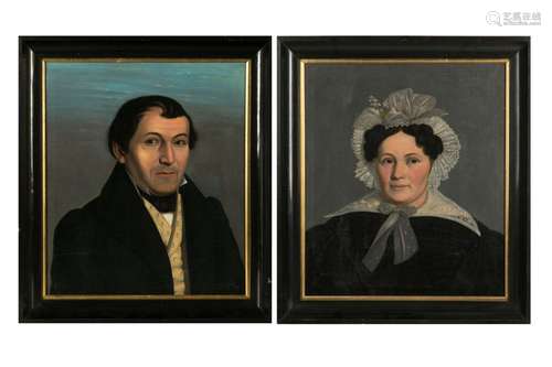 TWO 19TH CENTURY PORTRAITS HUSBAND AND WIFE