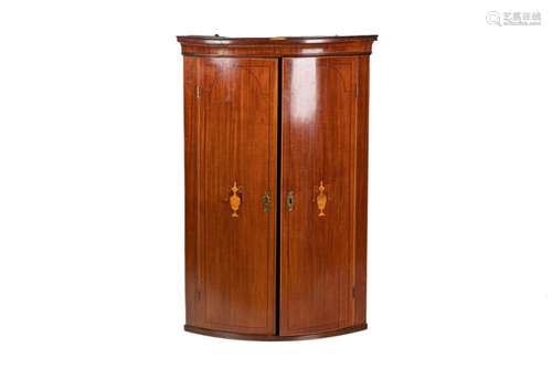 ENGLISH MAHOGANY HANGING CORNER CUPBOARD