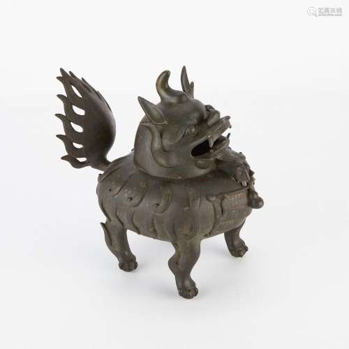 Chinese Bronze Foo Dog Censer