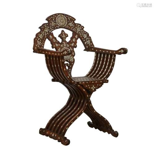 Syrian Inlaid Dagobert Folding Chair