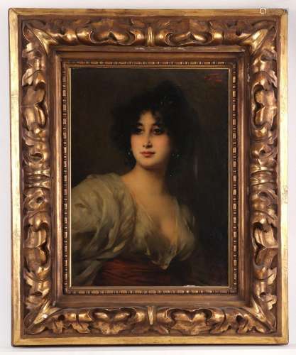 Nathaniel Sichel Portrait of a Young Woman Oil Painting