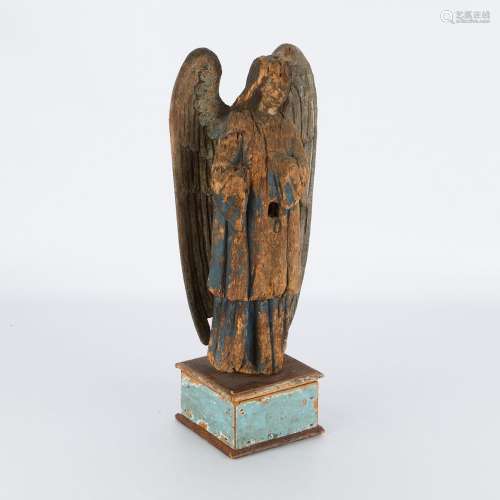 South American Wooden Santos Figure of an Angel