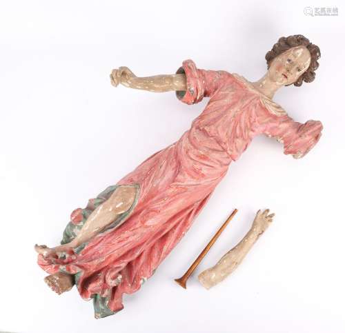 18th/19th c. Polychromed Carved Angel
