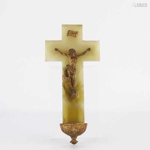 Gilt Bronze and Hardstone Crucifix