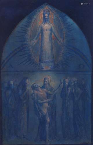 Ernst Fuchs Pastel of Christ 1952