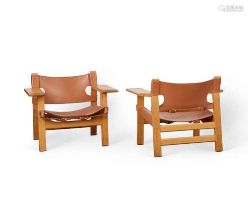 Pair Borge Mogensen Mid-Century Spanish Chairs