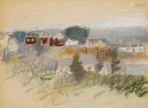 Wolf Kahn (1927-2020) The Red Barn  9 1/16 x 12 in. (23 x 30...