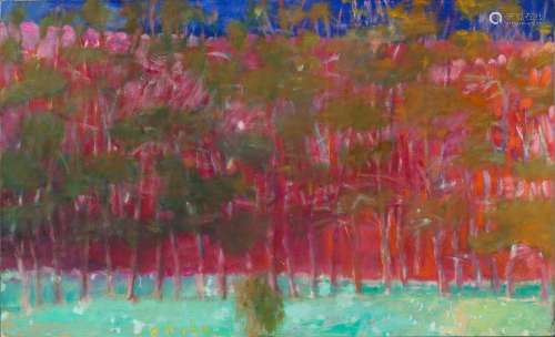 Wolf Kahn (1927-2020) Summer Trees Against a Deep Blue Sky 2...