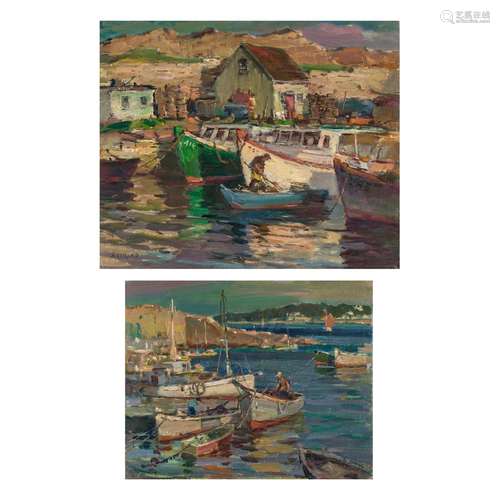 Antonio Cirino (1889-1983) Fishing Shacks and New England Co...