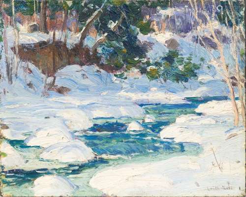 Harry Leith-Ross (1886-1973) Snow on the West Bank 8 1/4 x 1...