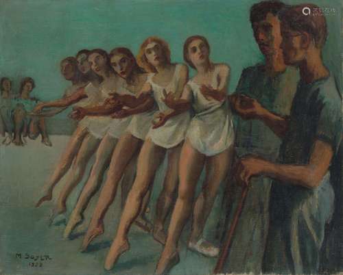 Moses Soyer (1899-1974) Ballet Class 16 3/8 x 20 1/4 in. (41...