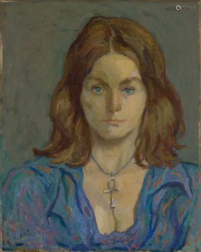 Moses Soyer (1899-1974) The Blue Blouse 20 1/8 x 16 in. (51....