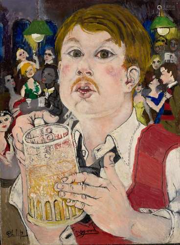 【¤】Philip Evergood (1901-1973) Self Portrait with a Beer Ste...