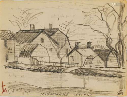 Oscar Bluemner (1867-1938) N. Bloomfield 4 3/4 x 6 1/4 in. (...