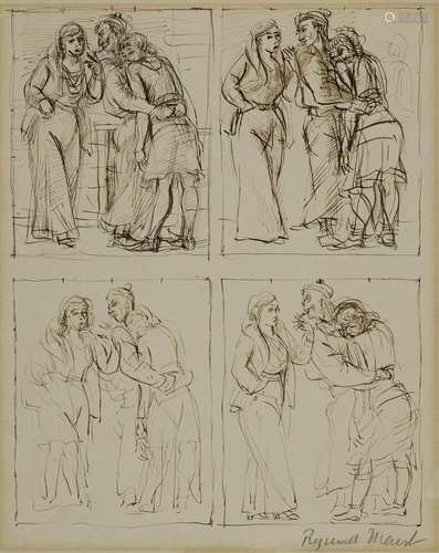 【¤】Reginald Marsh (1898-1954) Sailor with Women (Four Studie...