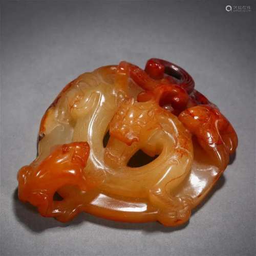A Chinese Carved Jade Chilong